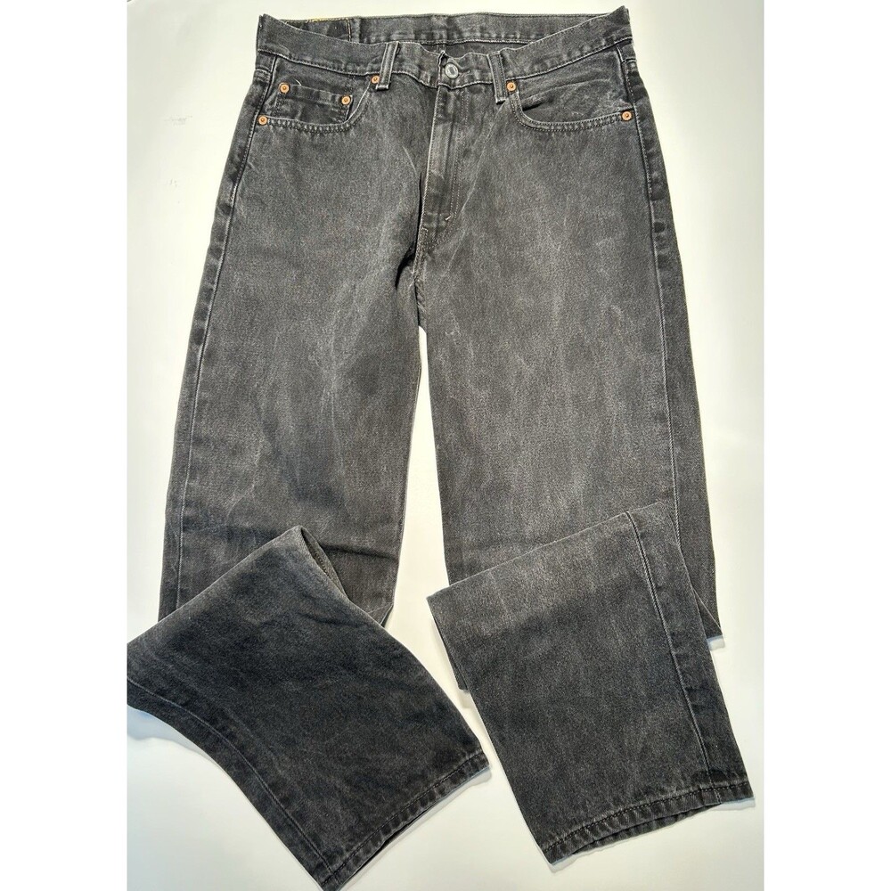 Levi's Men's 550 Relaxed Fit Straight Leg Faded Black Denim Jeans 34x34